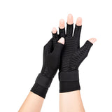 1 pairs Copper Arthritis Compression Gloves for Women Men, Fingerless Compression Gloves for Carpal Tunnel, Hand Pain, Driving