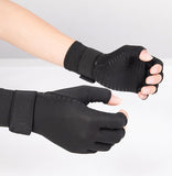 1 pairs Copper Arthritis Compression Gloves for Women Men, Fingerless Compression Gloves for Carpal Tunnel, Hand Pain, Driving