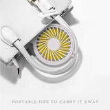Mini Handheld Fan Personal Portable Fan 3 Speed Adjustable Angle Removable Base Lanyard USB Recharging Battery
