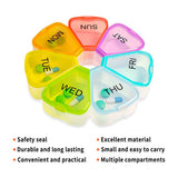 Large Weekly Medicine Organizer, 7 Day Portable Pill Box Case for Vitamin, Cod Liver Oil, Supplements, Arthritis Friendl