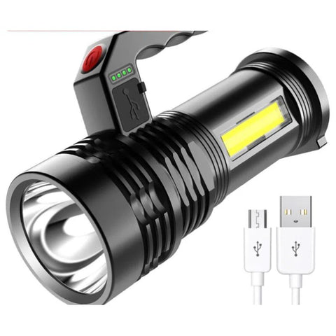 LED Flashlight High Lumens - USB Rechargeable Flashlight for Camping, Hiking, Walking - Powerful Emergency Flashlight