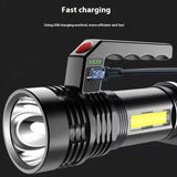 LED Flashlight High Lumens - USB Rechargeable Flashlight for Camping, Hiking, Walking - Powerful Emergency Flashlight