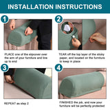Stretch Sofa Armrest Covers Spandex Jacquard Arm Covers for Chairs and Sofas Anti-Slip Couch Armrest Covers Set of 2,