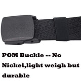 Nylon Belts for Men, 1.5 inch No Metal Plastic Buckles Belts Breathable Canvas Web Belt Adjustable Outdoor Casual