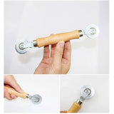Screen Tool, Window Screen Spline Roller Tool with Wooden Handle and Steel/Nylon Bearing Wheels, Mesh Screen Door Easy to Use