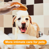 Silicone Dog Grooming Brush Pet Shampoo Bath Brush Anti Skid Soothing Massage Rubber Comb Bath Dog Brush
