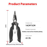 Fishing Pliers, Braid Scissors and Split Ring Pliers, Fishing Hook Remover, Saltwater Resistant Fishing Gear Fishing Needle Nose