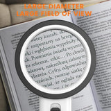 Magnifiers Magnifier with Light, 10x Handheld Magnifier, HD Illuminated Magnifying Glass for Seniors for Reading/Inspection
