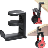 Rotating Headphone Stand - Gaming Headset Stand, Adjustable Clamp-on Headphone Holder, Headphone Hanger Hook Under Desk