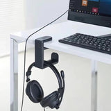 Rotating Headphone Stand - Gaming Headset Stand, Adjustable Clamp-on Headphone Holder, Headphone Hanger Hook Under Desk