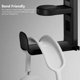 Rotating Headphone Stand - Gaming Headset Stand, Adjustable Clamp-on Headphone Holder, Headphone Hanger Hook Under Desk