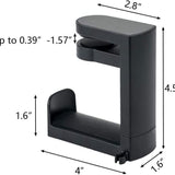 Rotating Headphone Stand - Gaming Headset Stand, Adjustable Clamp-on Headphone Holder, Headphone Hanger Hook Under Desk