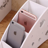 Box Stationery Holder for Desk Desktop Organizer Wood Desktop Container Brush Pot Creative Simple Multi-Function Holder Storage