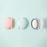 3 Piece Plastic Seashell Soap Tray Soap Saver Box with Lid and Drainer for Home Bathroom Ocean Bathroom Decorations