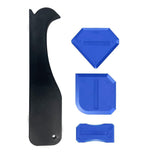 4Pcs Plastic Caulking Tool Set - Versatile Caulk Remover & Scraper for Easy Caulk Removal and Precise Application - Essential