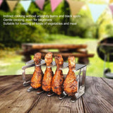 Stainless Steel Roasting Stand, Portable BBQ Multi Grill Rack Gentle Cooking Rustproof Holds 4 Ribs for Grilling Barbecuing Smokin