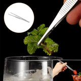 Kitchen Tweezers, Stainless Steel Food Tweezers Culinary Long Chef Tongs with Precision Serrated Non-slip Tooth Grain Tips