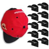 Adhesive Hat Hooks for Wall (10 Pack) - Ways Hat Racks to Organize & Display Baseball Caps, No Drilling Hat Wall Hanger,