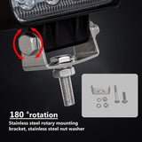 2 Piece 4 inch Square Led Work Light Bar Driving Pods Floood Beam Work Lamp for Off-Road SUV Boat Jeep ruck