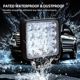 2 Piece 4 inch Square Led Work Light Bar Driving Pods Floood Beam Work Lamp for Off-Road SUV Boat Jeep ruck
