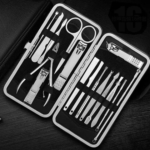 Nail Clippers 16Pcs Nail Art Manicure Tools Nails Clipper Scissors Tweezer Manicure Sets Nail Art Tools Durable