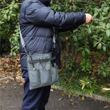 Garden Tool Bag Shoulder Crossbody Tool Bag Canvas Storage Bag Gardening Garden Pruning Tool Bag(Grey)