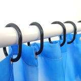 Shower Curtain Rings Plastic Shower Curtain Hooks C-Shaped Rings Hook Hanger Bath Drape Loop Clip Glide (Black, 12)