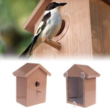 Bird House with Strong Suction Cup Wooden Birdhouse Clear Window Bird Feeder Outdoor Birds Nest Cage In Australia - Darrahopens