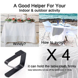 4 Pieces Tablecloth Clips, Tablecloth Holders, Stainless Steel Table Cover Clamps, Suitable for Parties, Picnics (Black)