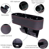 Car Cup Holder Seat Gap Organizer, Multifunctional Cup Drink Holders with PU Leather Cover,Side Insert Center Console Gap Filler