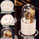Makeup Brush Holder with Lid ， 360 Rotating Cosmetics Make up Brush Organizer Storage for Vanity，Dustproof & Waterproof In Australia - Darrahopens