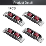 15.8mm Width Nylon Double Wheel Pulley,Sliding Door Window Pulley Double Wheel, Stainless Steel Shell Silver 4Pcs