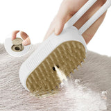 Cat Steam Brush,Rechargeable with Handle,Self-Cleaning Grooming Tool,for Cats and Dogs,3 In1 Cat Steamy Brush (white)