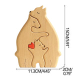 Wooden Bears Family Art Puzzle, Wooden Family Blocks Hand Carved Couple Animal Figurine, Wooden Sculpture In Australia - Darrahopens