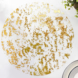 12 Pcs  Gold Round Placemats Metallic Glitter Gold Foil Mesh Decorative Table Mates Gold for Wedding (13 Inch)