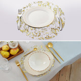 12 Pcs  Gold Round Placemats Metallic Glitter Gold Foil Mesh Decorative Table Mates Gold for Wedding (13 Inch)