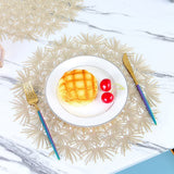4pcs Hollow Flower Round Table Decoration Mat Vinyl Non-Slip 15 Inch (Gold-P, 4) which is wear-resistant, non-slip