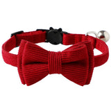 2 Pack Breakaway Cat Collars with Bell and Bowtie Comfortable Velvet Cat Collar with Cute Safety Buckle Adjustable Pet Collar