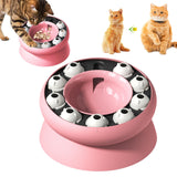 Cat Slow Feeder, Raised Cat Dog Food Bowls with Stand,Cat Puzzles Feeder Rotating Slow Feeder (pink) In Australia - Darrahopens