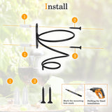 6 Pcs Spiral Wine Wall Holder, Wall Mounted Wine Rack, Metal Wine Bottle Display Holder , Black (Downward Style) In Australia - Darrahopens