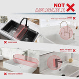 Kitchen Sink Water Splash Guard, Silicone Behind Faucet With Slope And Sponge Holder For Home with quality materials
