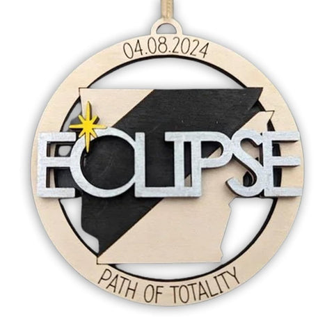 Solar Eclipse 2024 Ornament, Wooden 2024 Eclipse Keepsake,Eclipse Souvenir - 12 Different States Texas, New York In Australia - Darrahopens