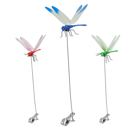 3 Pack Dragonfly Clip,3D Dragonfly Garden Stakes Decor,Fly Deterrent, Dragonfly Humming Bird Stakes,Deer and Horse Fly Deterrent In Australia - Darrahopens