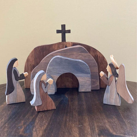 Easter Resurrection Scene Set,Wooden Empty Tomb Cross Figures Easter Tabletop Scene Decor,Jesus Resurrection Set for Easter In Australia - Darrahopens