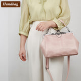 Women Retro Hollow Oil Wax PU Leather Handbag Kiss Lock Crossbody Purse Vintage Messenger Bag Tote Women Lock Vintage Handbags In Australia - Darrahopens