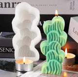 4 Pcs Stacking Hearts Shape Candle Mould, 3D Scattered Love Silicone Mold,Silicone Mold for Making Candles，(White）