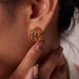 Triple Hoop Earrings for Women, Gold Split Triple Open Hoop Earrings Hypoallergenic Jewelry for Women In Australia - Darrahopens