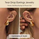 Gold Earrings for Women Girls,Lightweight Gold Hoop Earrings Hypoallergenic Earrings for Women Trendy Fashion Jewelry Gifts