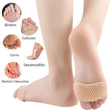 Metatarsal Gel Pads 6 Pair (12 Pack) - Reusable Ball of Foot Cushions for Pain Relief, Soft Breathable Gel Sleeve Pads