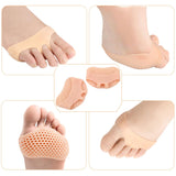 Metatarsal Gel Pads 6 Pair (12 Pack) - Reusable Ball of Foot Cushions for Pain Relief, Soft Breathable Gel Sleeve Pads